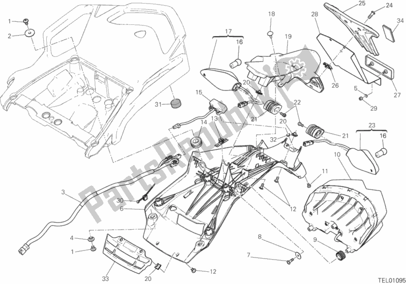 Todas las partes para 27a - Soporte De Placa de Ducati Multistrada 950 SW Thailand 2017